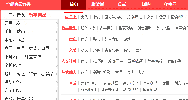 或者做成京東這種樣式的,點(diǎn)擊大類分別出現(xiàn)不同的小類